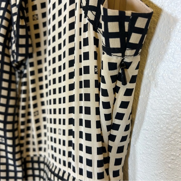 Tory Burch Roderick Dress 8 Black Tan Silk Wool Office Professional Classic - Picture 10 of 15